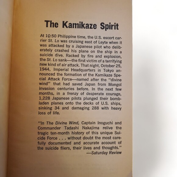 VTG 1970 Mass Market Paperback The Divine Wind: Japan's Kamikaze Force in WWII - Picture 5 of 16